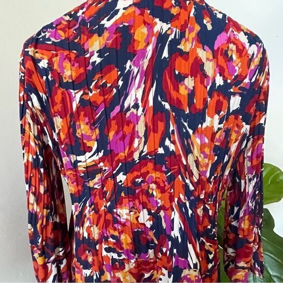 Sunny Leigh hi low button down shirt with pleats size M multicolor - Picture 7 of 16
